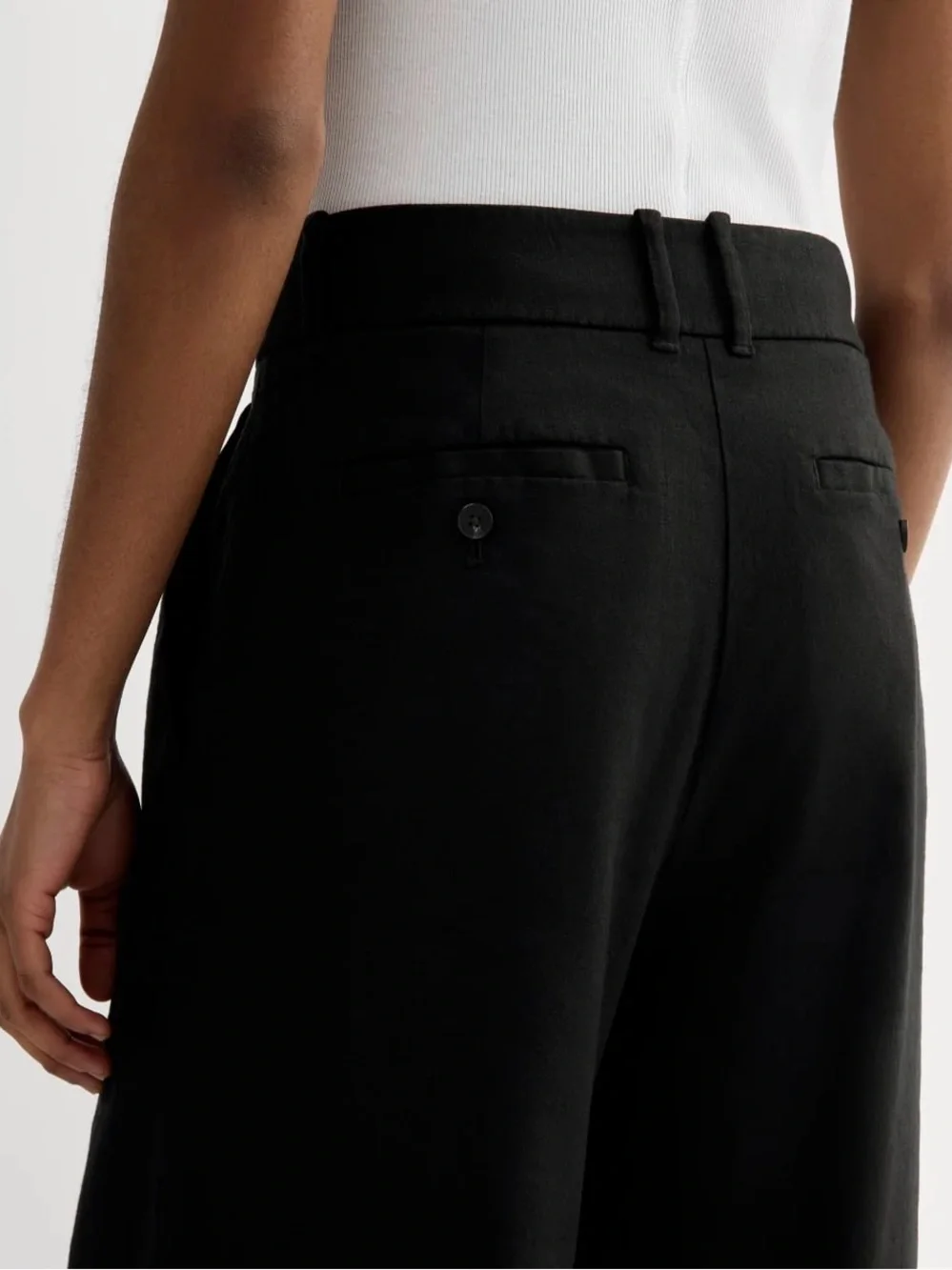 Everlane The Wide-Leg Pant Stretch Linen Black Size 8 NWOT European Flax